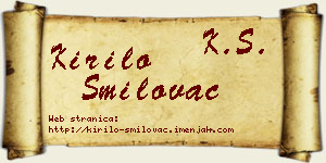 Kirilo Smilovac vizit kartica